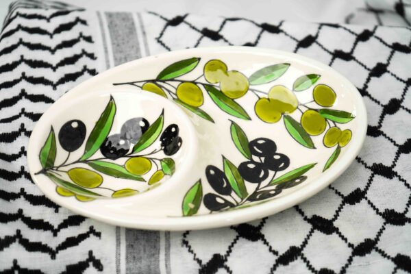 Oval olive branch serving bowl - Image 2