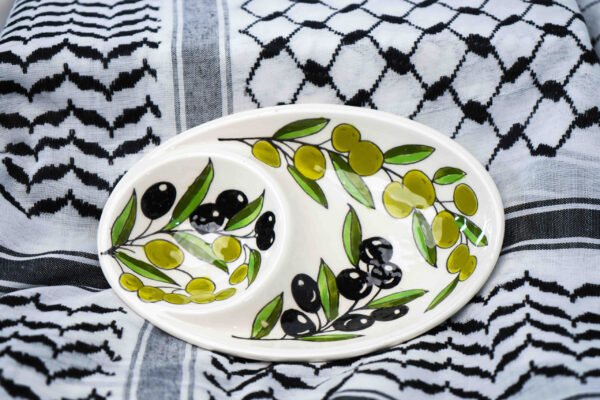 Oval olive branch serving bowl