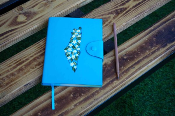 Hand painted Map Blue Notebook