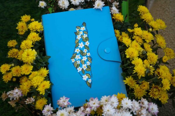 Hand painted Map Blue Notebook - Image 2