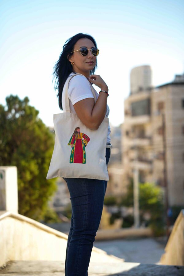 Hand painted Jerusalem Thobe tote bags