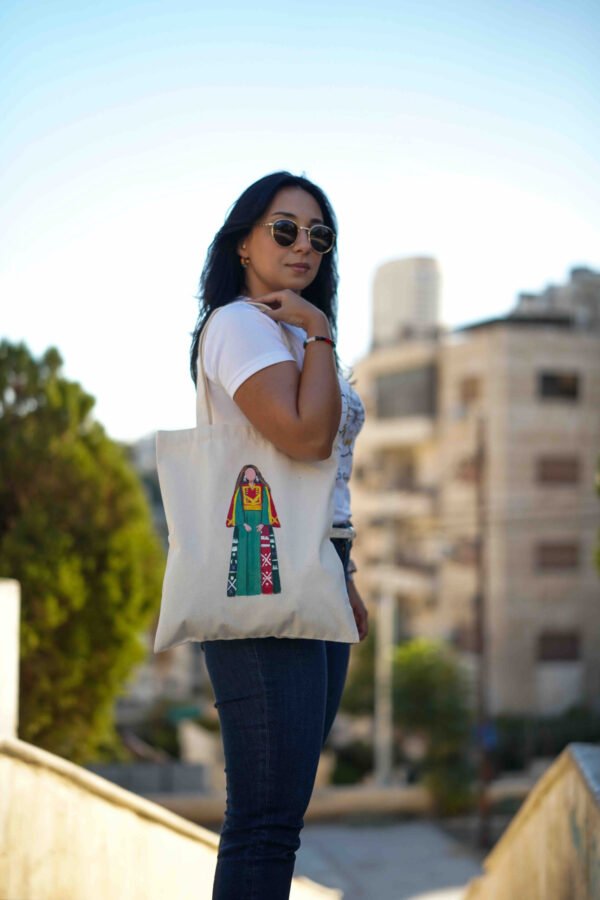 Hand painted Gaza Thobe tote bag