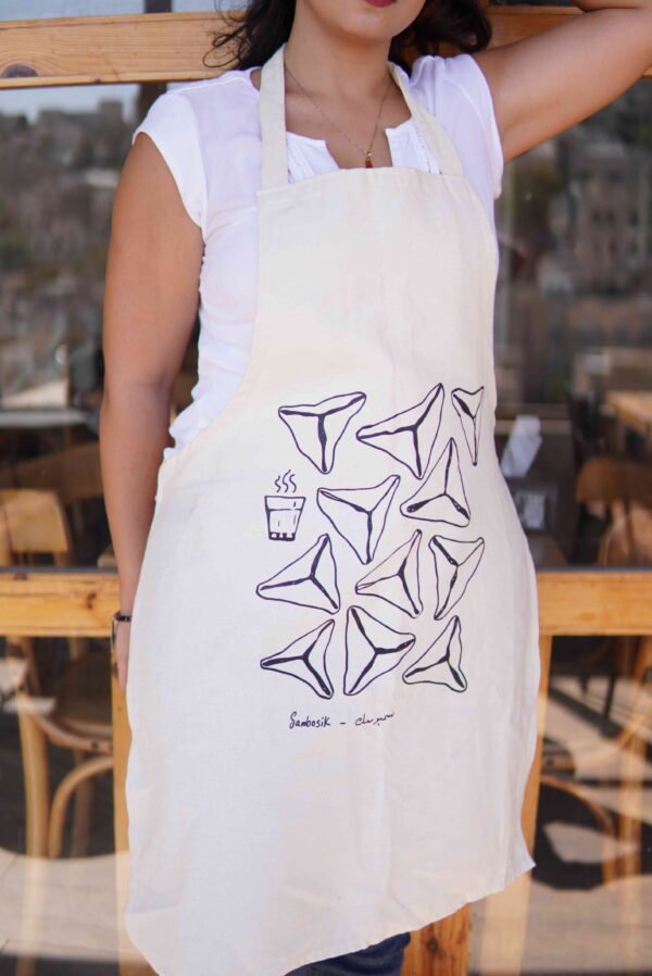 ⁦Palestinian kitchen apron by Qastina designs⁩ - الصورة ⁦2⁩