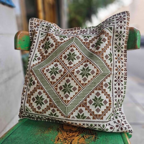 Green embroidered Cushions cases