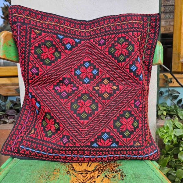 Red Embroidered Cushions cases