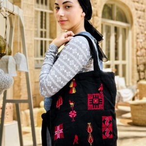 Tarwida Ramallah stitches tote bag