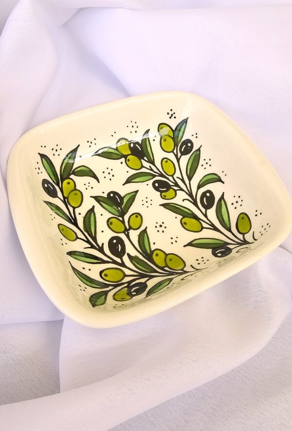 Square serving blue ceramic dish - Image 2