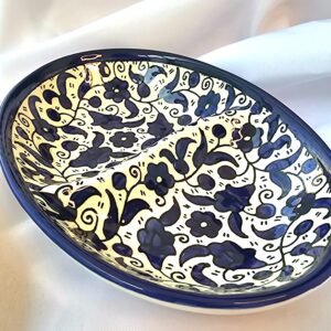 Split serving blue dish