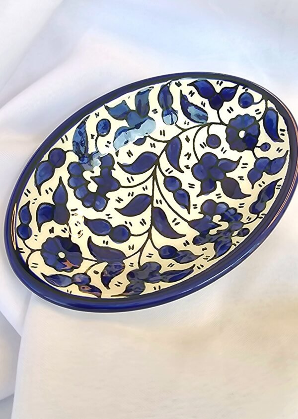 Ceramic Oval Dish - Classic Blue