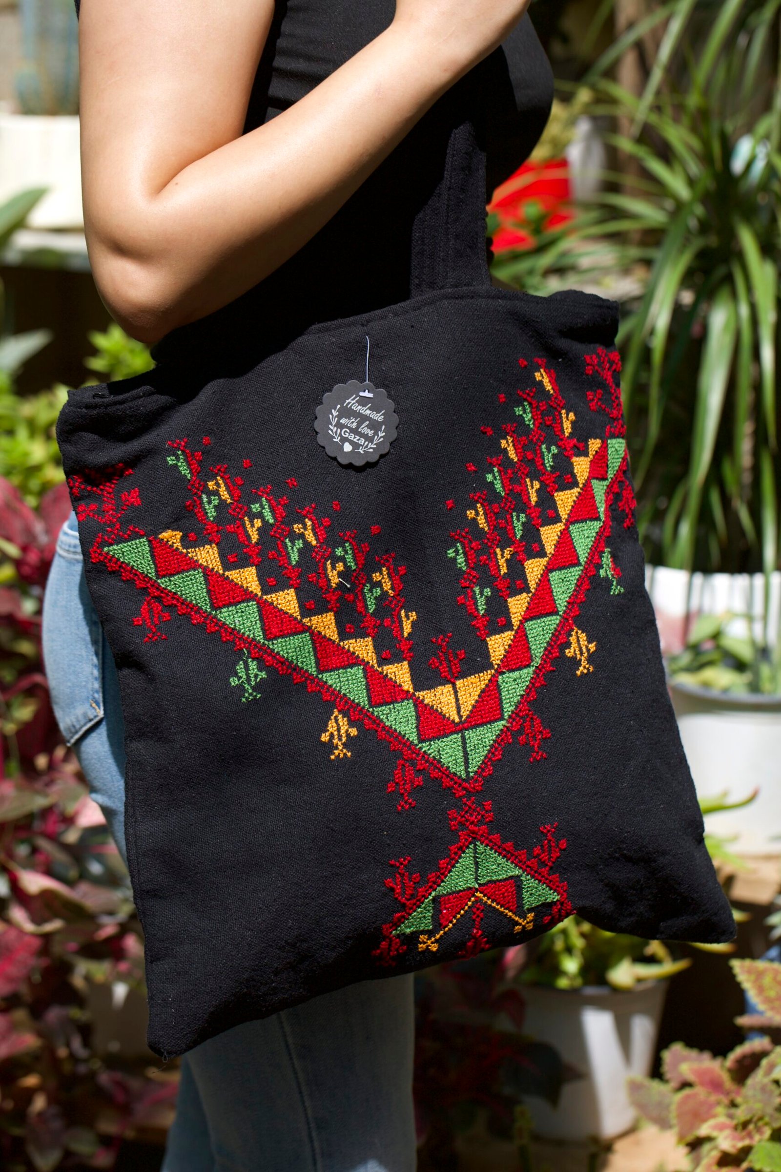 Gazan Thobe Embroidered Black Tote Bag - Image 2