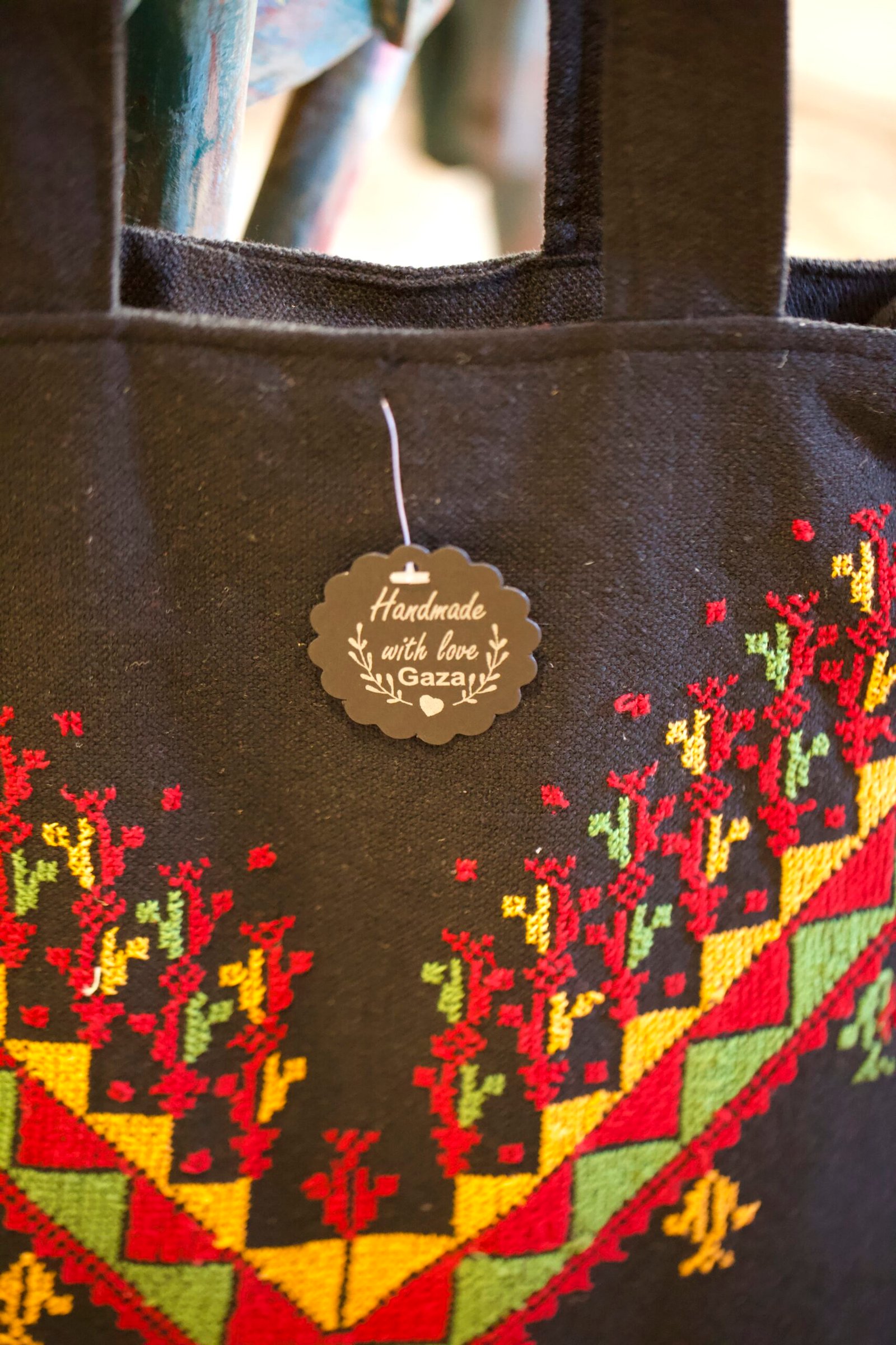 Gazan Thobe Embroidered Black Tote Bag - Image 3