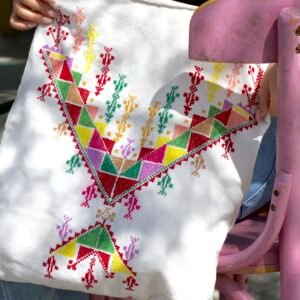 Gazan Thobe Embroidered Colourful Tote Bag