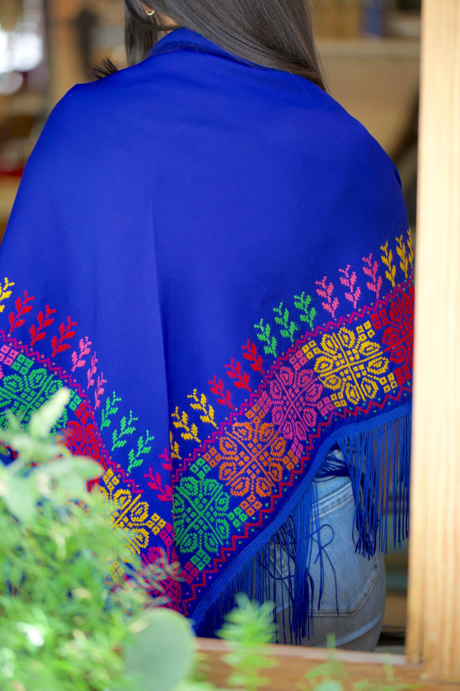 Hand embroidered colourful Shawl