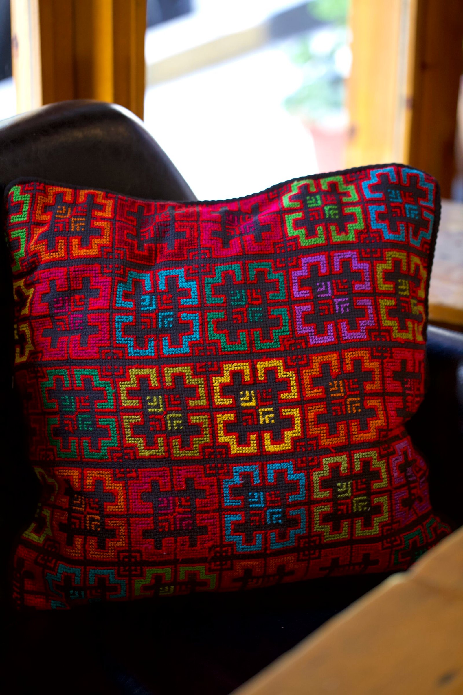 Embroidered Colourful Cushion Cover - Image 4
