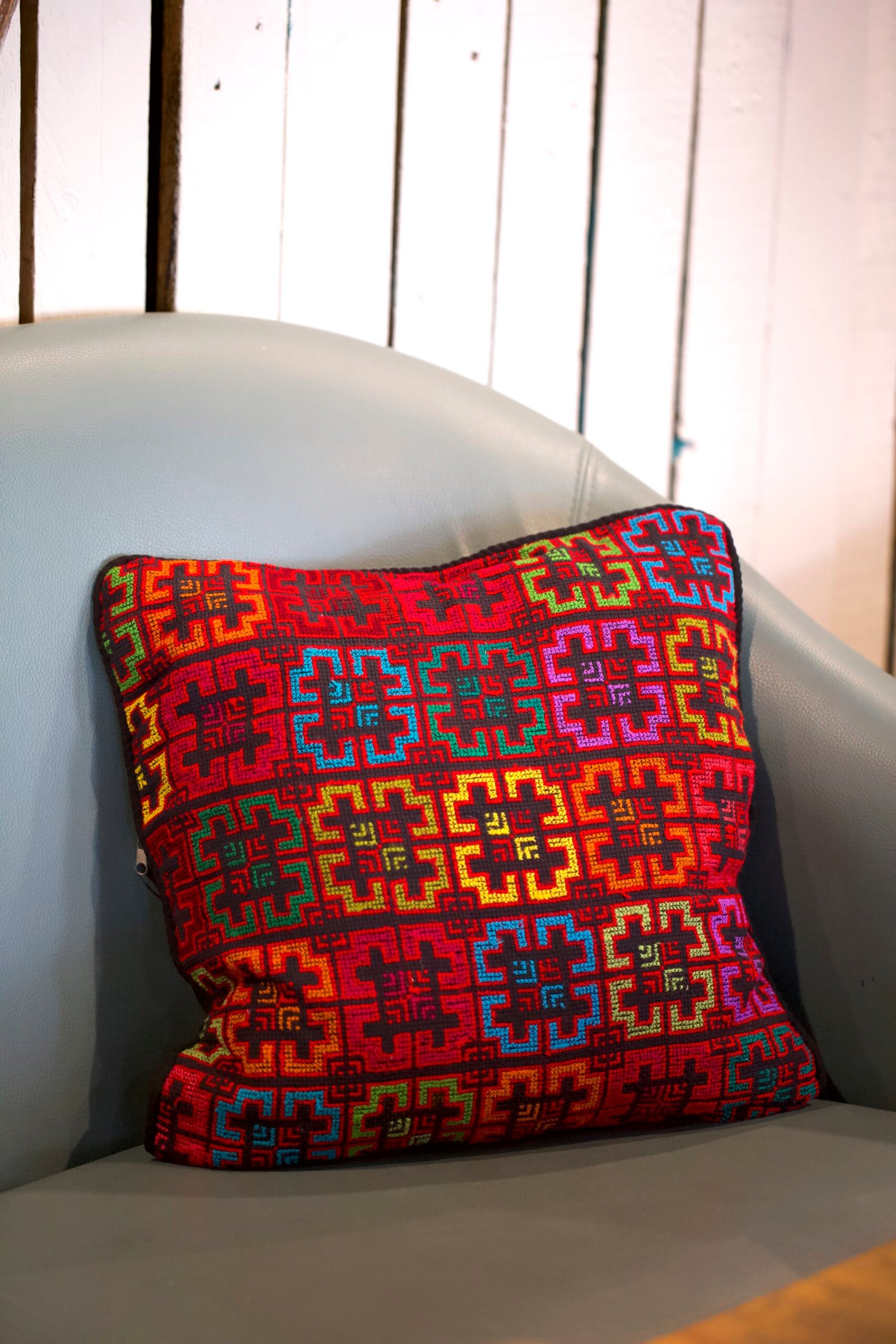 Embroidered Colourful Cushion Cover