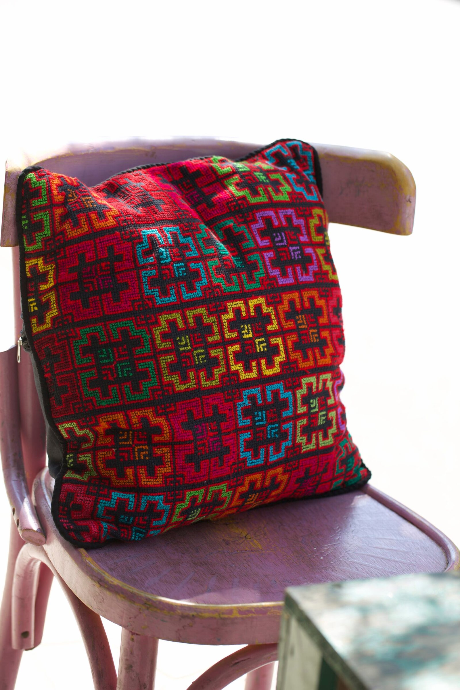 Embroidered Colourful Cushion Cover - Image 2